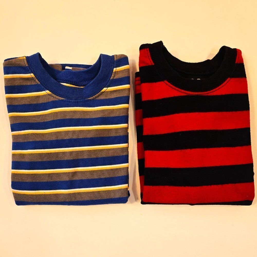 Garanimals T-Shirts Lot of 2 Long Sleeve Size 4T Striped Blue Red